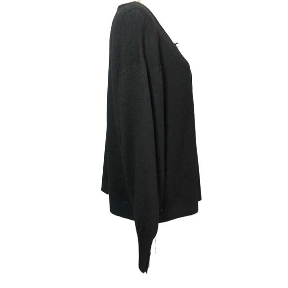 Democracy Petites Black Tie-Neck Long Sleeve Pullover Sweater - Picture 4 of 9